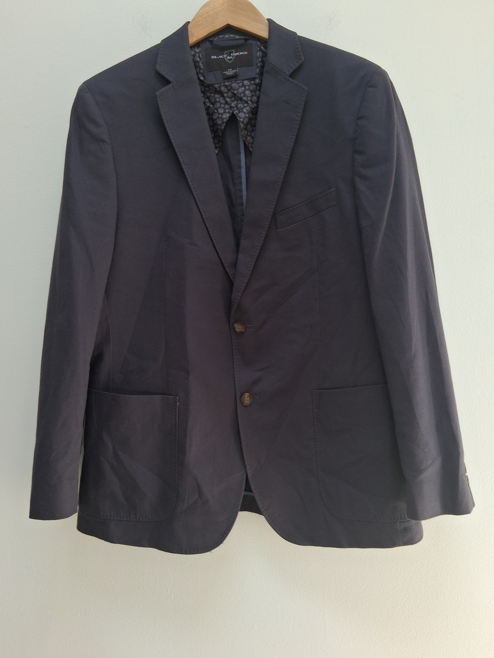 Black Brown 1826 Men's Charcoal Brown Cotton Sport Coat Blazer Size Large